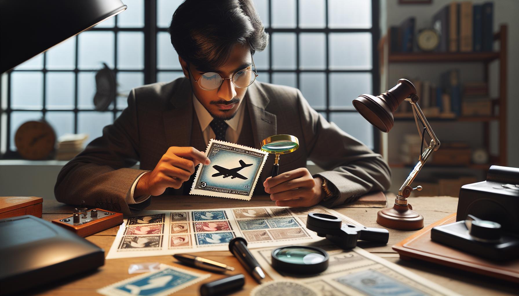 Authenticating and Identifying Genuine Inverted Jenny Stamps