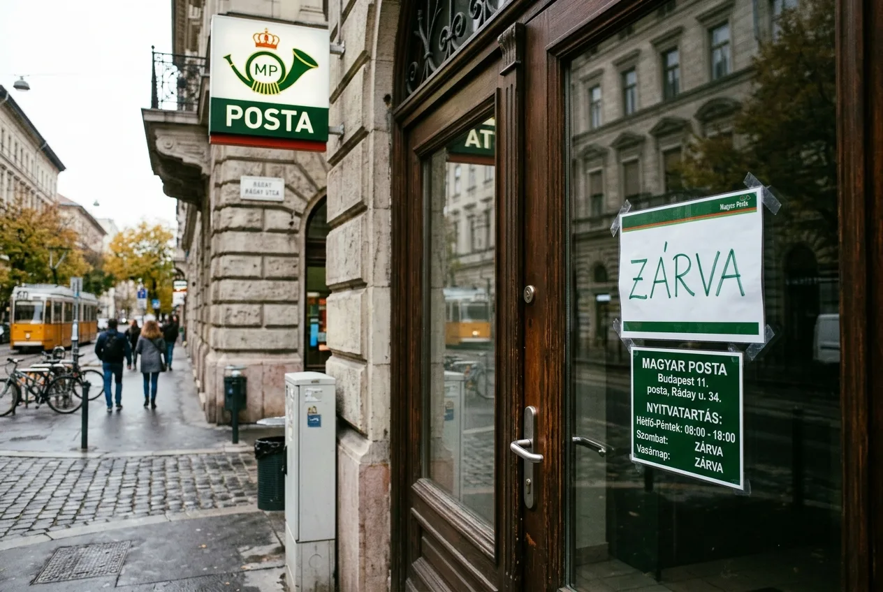 Buying Stamps on Sunday Hungary: Why It's a Tourist Trap (And What to Do Instead) 3 Magyar Posta closed sign reflecting weekend post office operating hours