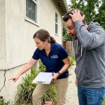 A certified residential appraiser evaluating a home exterior