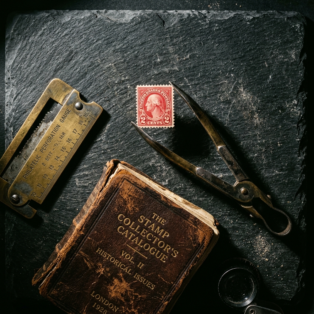 1922 George Washington Stamp Value: The Complete Collector's Guide 3 Professional philatelic grading tools checking the perfect centering on a rare 1922 George Washington stamp
