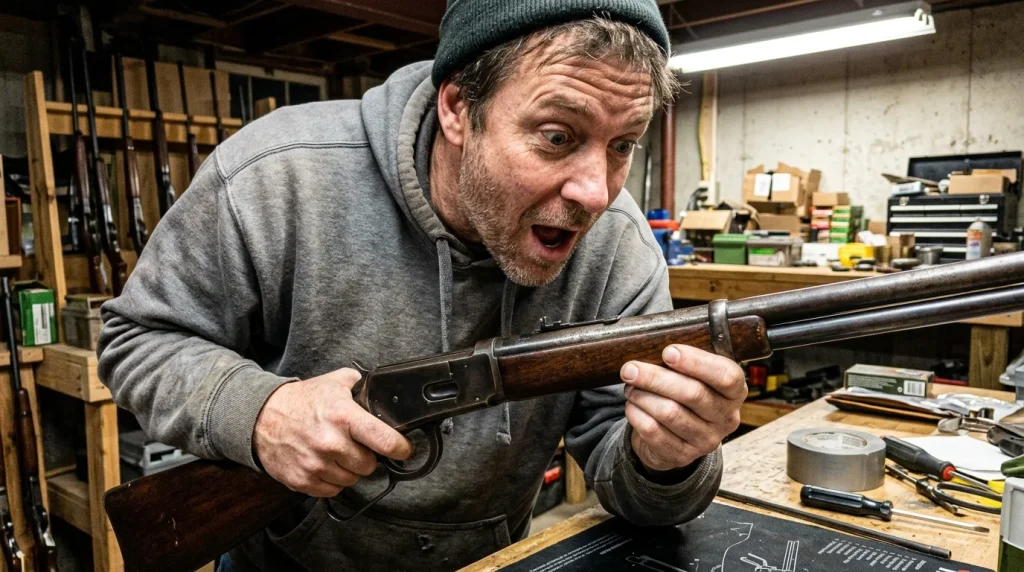 What Does JM Stamped Marlin 336 Mean? (A Hidden Goldmine) 23 Detail of the JM stamp proof mark on a classic Marlin 336 rifle barrel