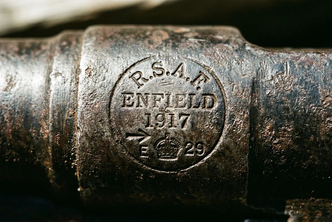 The P1907 Treloar Stamp Myth: What You Actually Found (And Its True Value) 3 Close up of a Pattern 1907 WWI British military maker mark