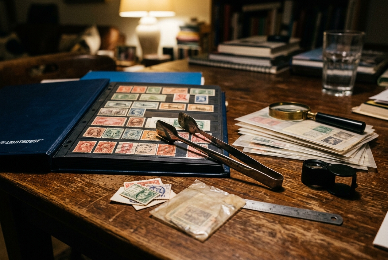 The Ultimate Philatelist Guide: 7 Secrets Every Stamp Collector Needs 3 Essential tools for a philatelist including stamp tongs, stockbooks, and glassine envelopes