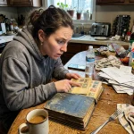Valuing a Stamp Collection: The Brutal Truth Why 99% Are Worthless 8 Person valuing a stamp collection with a magnifying glass