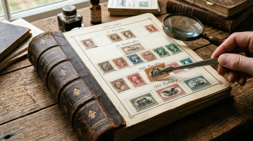 Value of Old USA Postage Stamps: Identification & Price Guide | Stampostage 24 Antique 19th Century US Postage Stamps in Archival Album