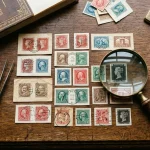 Vintage Game Stamps and Matching Pairs Philatelic Collection (AI Generated Image)